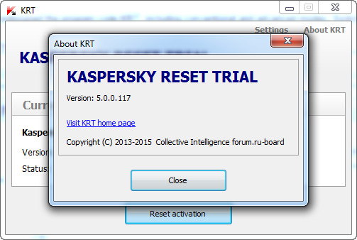 how to manually reset kaspersky trial