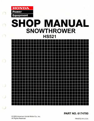 honda hs622 snowblower service manual