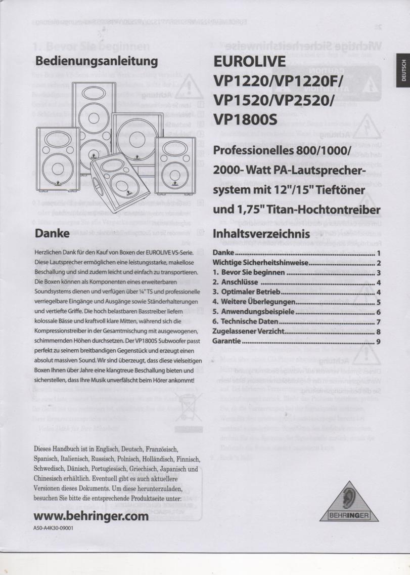 behringer xenyx 1204fx service manual