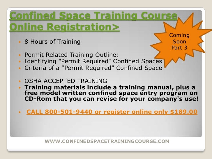 confined space entry training manual