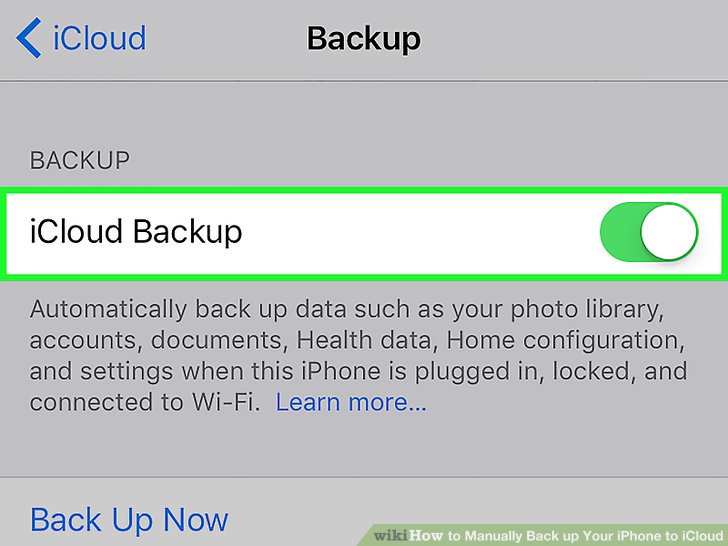 how to backup iphone to cloud manually
