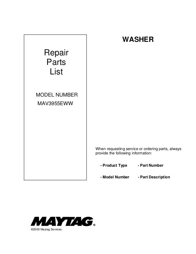 maytag wringer washer service manual